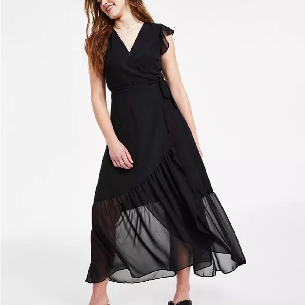 BAR III Petite Maxi Wrap Dress Size P/S